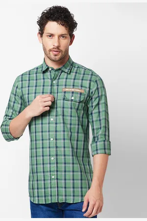 Giordano Slim Fit Tartan Checked Pure Cotton Casual Shirt