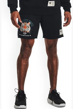 Under Armour Men Graphic Printed Project Rock Rival Fleece Loose-Fit Sports Shorts
