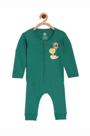 The Mom Store Infants Graphic Printed Pure Cotton T-shirt with Pyjamas
