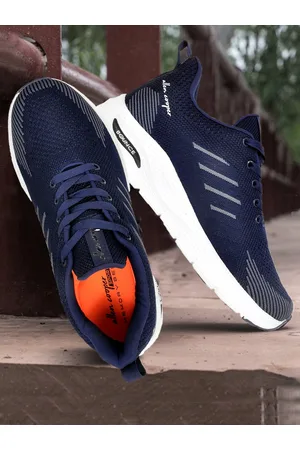 Allen Cooper Men Navy Blue & Grey Mesh Running Non-Marking Shoes