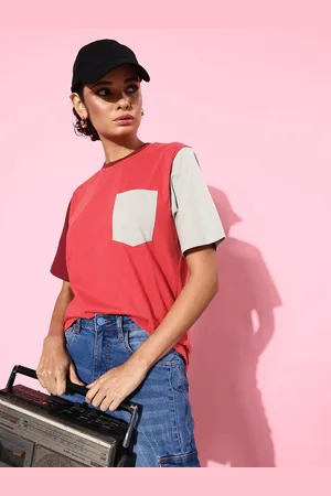 Dillinger Women Colourblocked Pure Cotton Pockets T-shirt