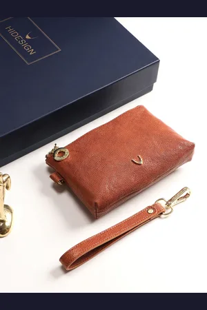 Hidesign Leather Wrist Loop Purse Clutch