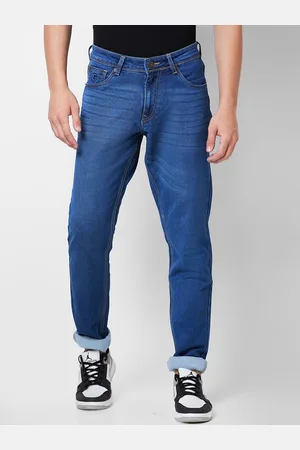 Giordano Men Slim Fit Low Distress Light Fade Stretchable Jeans
