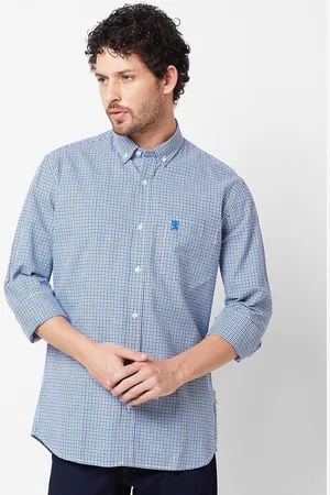 Giordano Slim Fit Micro Checked Button-Down Collar Casual Shirt