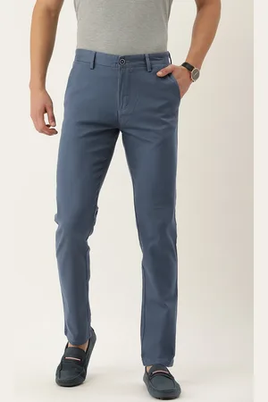 Peter England Men Solid Slim Fit Trousers
