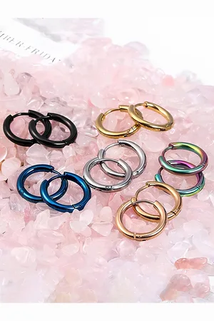 KARISHMA KREATIONS Unisex Set Of 5 Contemporary Hoop Earrings