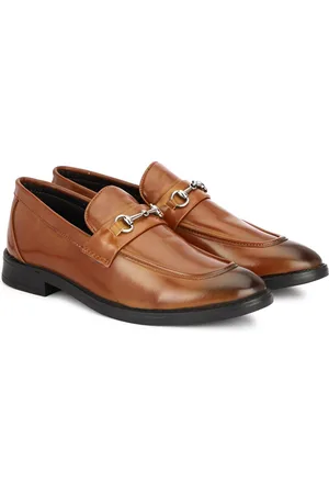 SHOZANIA Men Leather Formal Hosebit Loafers