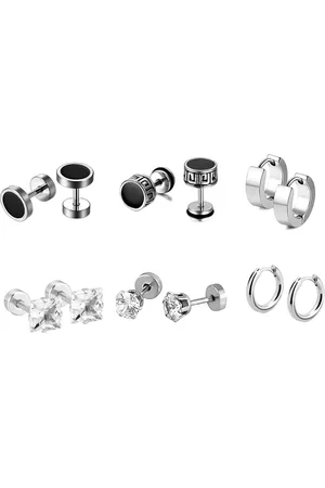 KARISHMA KREATIONS Unisex Set Of 6 Contemporary Hoop Earrings
