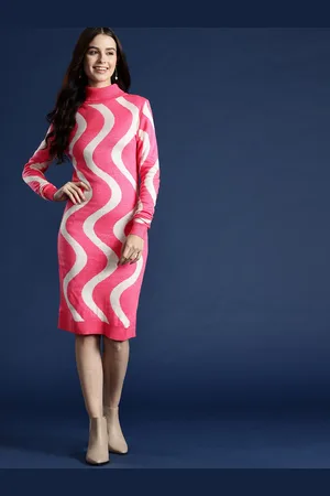 Mast & Harbour Printed Bodycon Sweater Dress