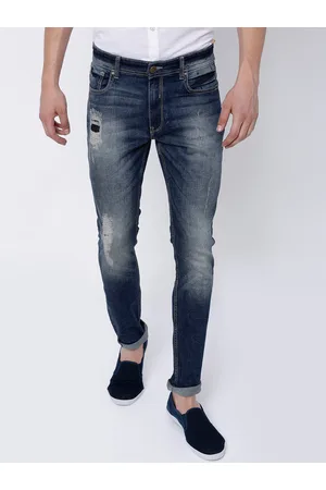 LocoMotive Men Blue Slim Fit Highly Distressed Stretchable Jeans