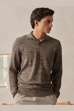 Andamen Striped Polo Collar Cotton T-shirt