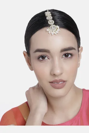 LAIDA Gold-Plated Artificial Stones-Studded Maang Tikka