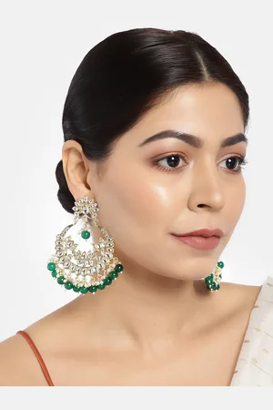 LAIDA Gold-Plated & Green Classic Chandbalis