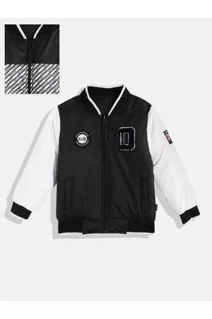Okane Boys Applique Detail Reversible Bomber Jacket