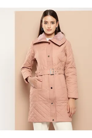 Chemistry Faux Fur Detailed Belted Longline Padded Jacket