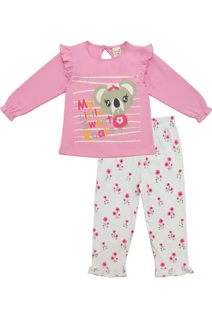 Clothe Funn Girls Graphic Printed T-shirt With Trousers