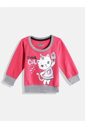 Eteenz Girls Graphic Printed Cotton Sweatshirt