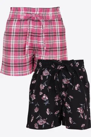 CUTECUMBER Girls Pack of 2 Pink & Black Regular Fit Regular Shorts