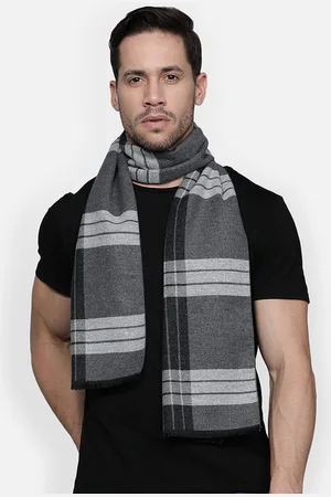 Alvaro Castagnino Men Grey Striped Muffler