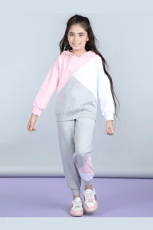 StyleStone Girls Colourblocked Fleece Tracksuits