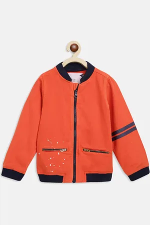 TALES & STORIES Boys Striped Lightweight Cotton Bomber Jacket