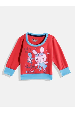 Eteenz Girls Graphic Printed Cotton Sweatshirt