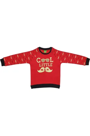 Clothe Funn Boys Typography Printed Fleece Pullover