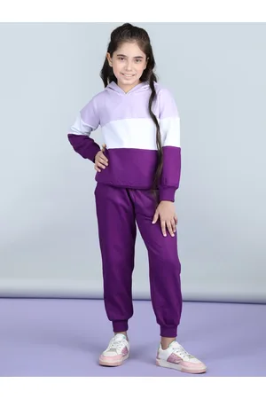 StyleStone Girls Colourblocked Fleece Tracksuits