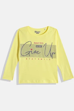 Eteenz Girls Typography Printed Pure Cotton T-shirt