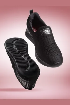 ASIAN Men Black Mesh Running Non-Marking Shoes