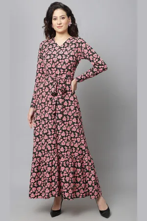 Aayu Floral Printed V-Neck Maxi Dress