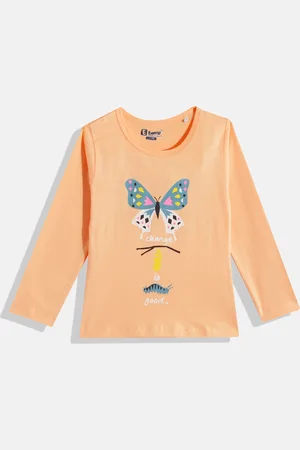 Eteenz Girls Graphic Printed Pure Cotton T-shirt
