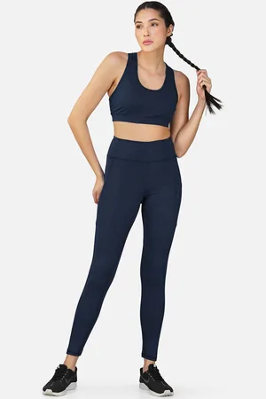 IMPERATIVE Embossed Print Cut-Out Detail High-Rise Gym Tracksuit