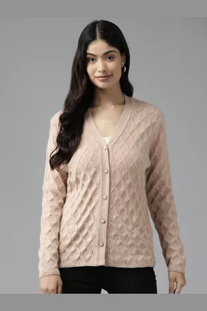 Cayman Women Cable Knit Woollen Cardigan