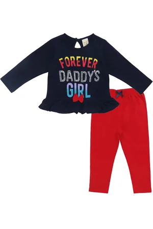 Clothe Funn Girls Printed Pure Cotton Top with Pyjamas