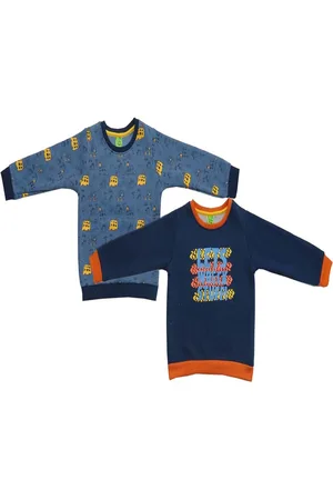 Clothe Funn Boys Pack of 2 Printed Fleece Pullover Sweatshirt