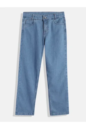 HERE&NOW Boys Straight Fit Clean Look Stretchable Jeans