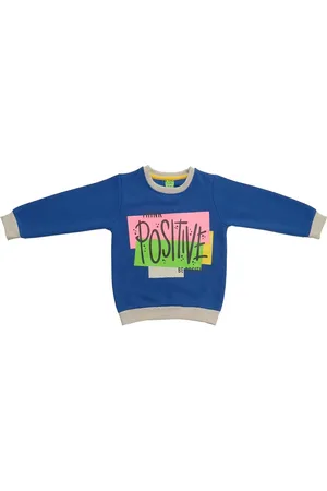 Clothe Funn Boys Typography Printed Fleece Pullover