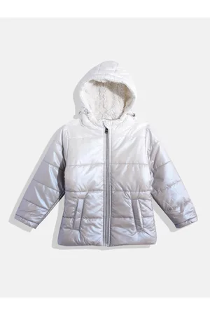 Okane Girls Grey Ombre Hooded Padded Jacket