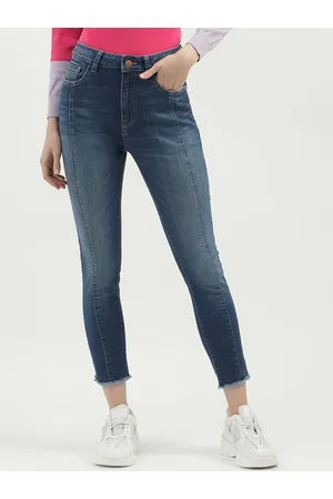Benetton Women Skinny Fit High-Rise Clean Look Light Fade Whiskers Jeans