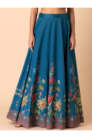 INDYA Floral Printed A-Line Skirt