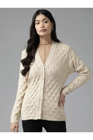 Cayman Women Cable Knit Woollen Cardigan