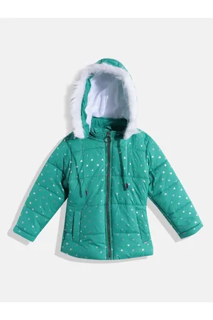Okane Girls Heart Print Parka Jacket