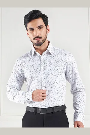 LOUIS STITCH Comfort Floral Printed Cotton Formal Shirt