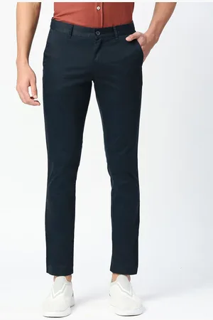 Basics Men Tapered Fit Mid-Rise Cotton Trousers