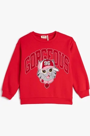 Koton Girls Typography Printed Pullover Sweatshirt