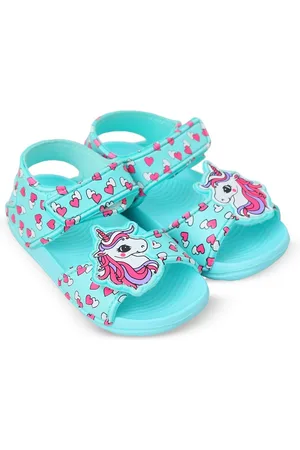 Yellow bee Girls Unicorn Printed Open Toe Flats