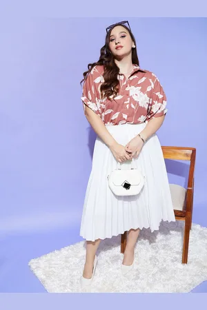 Berrylush Plus Size Floral Printed Casual Shirt