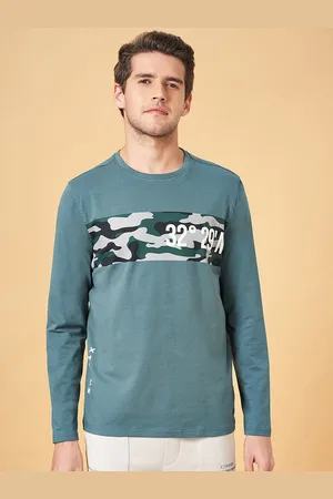Pantaloons Camouflage Printed Long Sleeves Slim Fit T-shirt