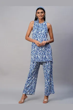Chemistry Abstract Printed Regular Kurti with Trousers With Hairband